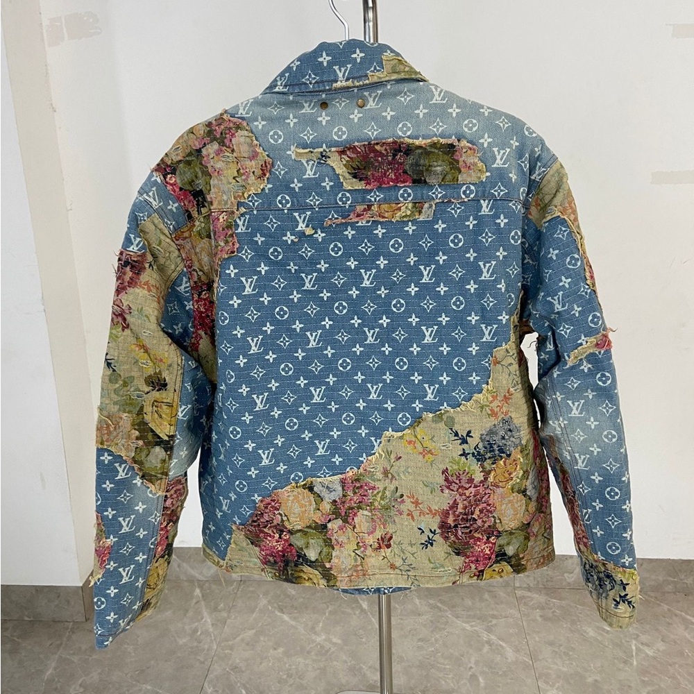 Custom Louis Vuitton Patchwork Denim Jacket - Picture 2 of 6